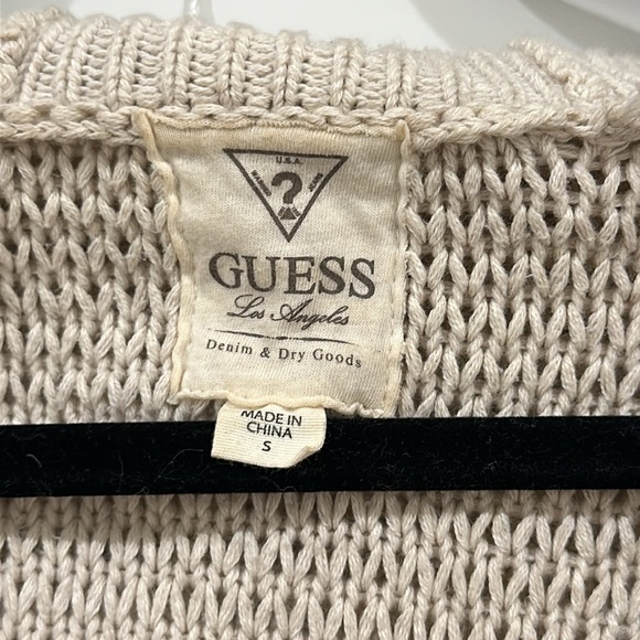 GUESS ✨ Beige Knitted Off The Shoulder Cowl Neck Sweater Dress Top Size Small S - Picture 4 of 5